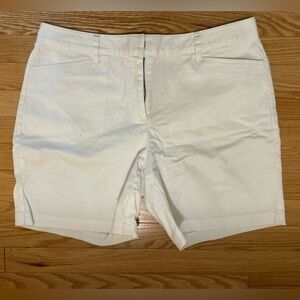 Lands' End Women's White Cotton-Blend Shorts